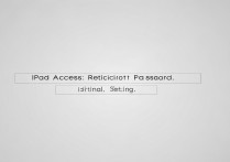 ipad访问限制密码初始是多少