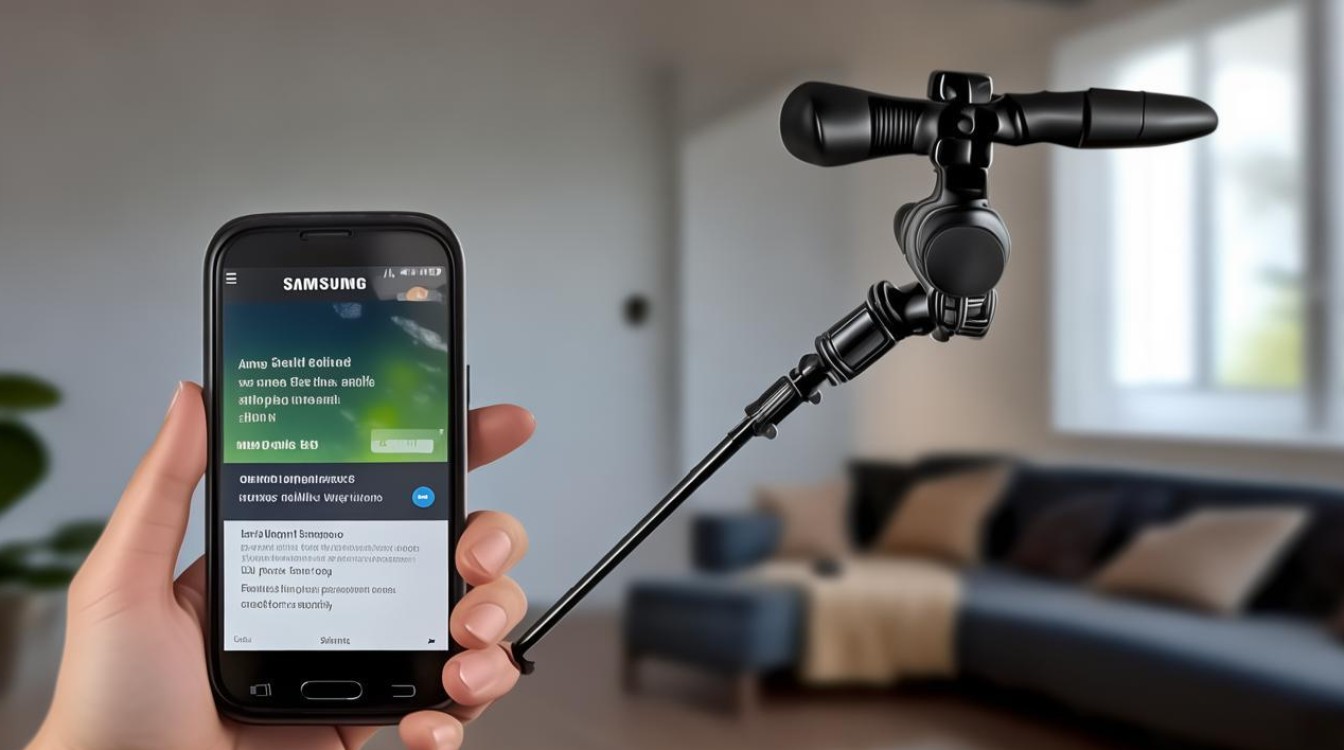 三星A7怎么用自拍杆