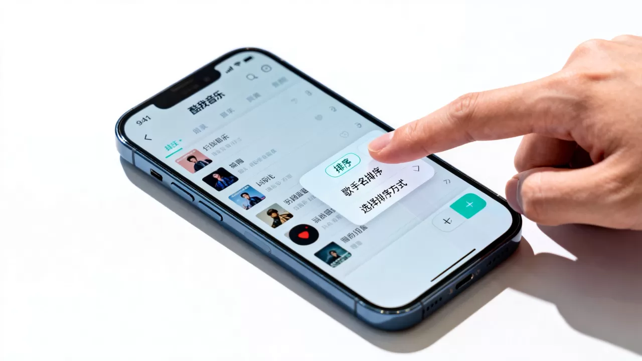iphone酷我音乐怎么按歌手名顺序排序歌曲，酷我音乐歌曲排序方法