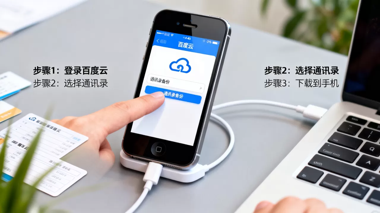 百度云里备份的通讯录怎么下载到手机 iphone 4s，iphone 4s通讯录导入方法