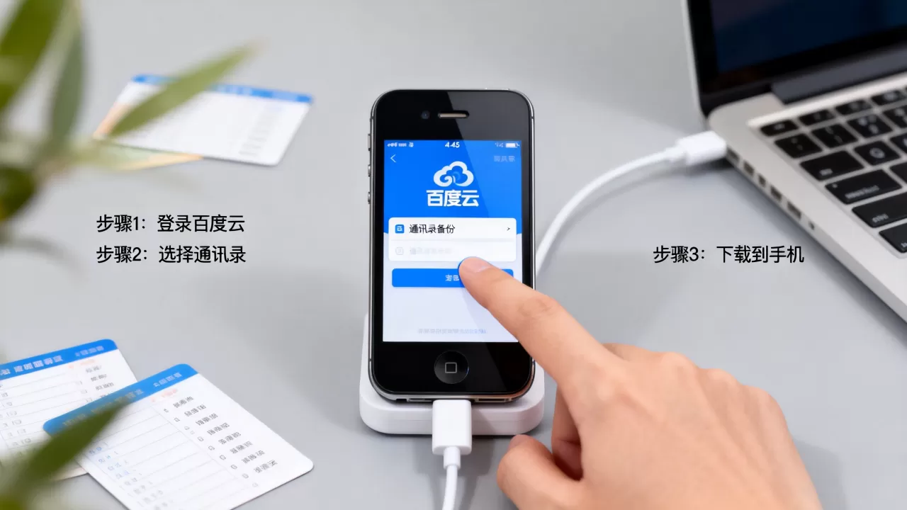 百度云里备份的通讯录怎么下载到手机 iphone 4s，iphone 4s通讯录导入方法