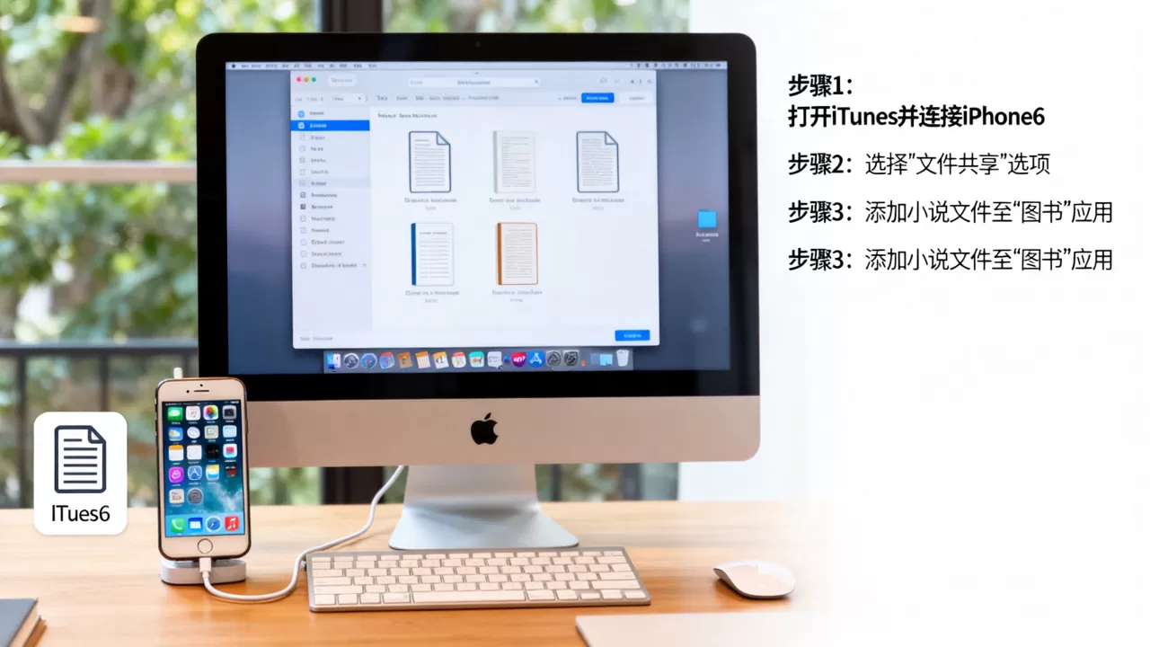怎么在电脑上用itunes把自己的小说放到iphone6里面，itunes导入小说到iphone