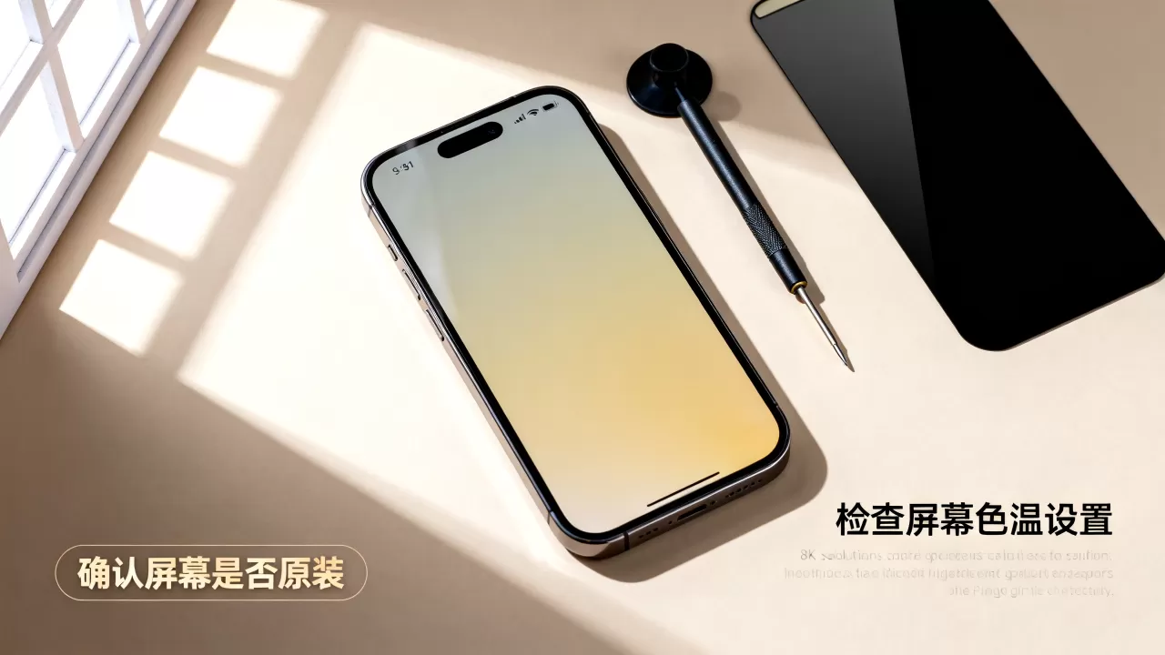 iphone手机换屏后发黄怎么办，换屏发黄怎么解决