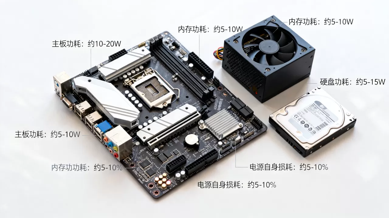 电脑除cpu 显卡以外的功耗是多少?电脑除cpu 显卡以外的功耗 电脑除cpu 显卡以外的功耗是多少?电脑除cpu 显卡以外的功耗