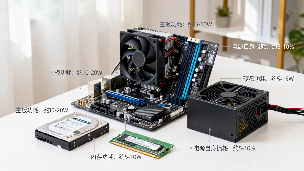 电脑除cpu 显卡以外的功耗是多少?电脑除cpu 显卡以外的功耗 电脑除cpu 显卡以外的功耗是多少?电脑除cpu 显卡以外的功耗