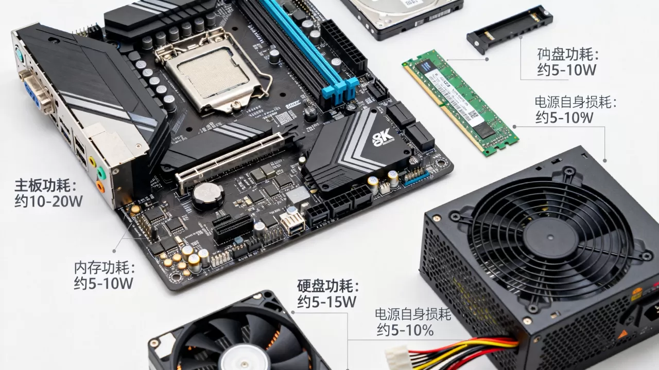 电脑除cpu 显卡以外的功耗是多少?电脑除cpu 显卡以外的功耗 电脑除cpu 显卡以外的功耗是多少?电脑除cpu 显卡以外的功耗