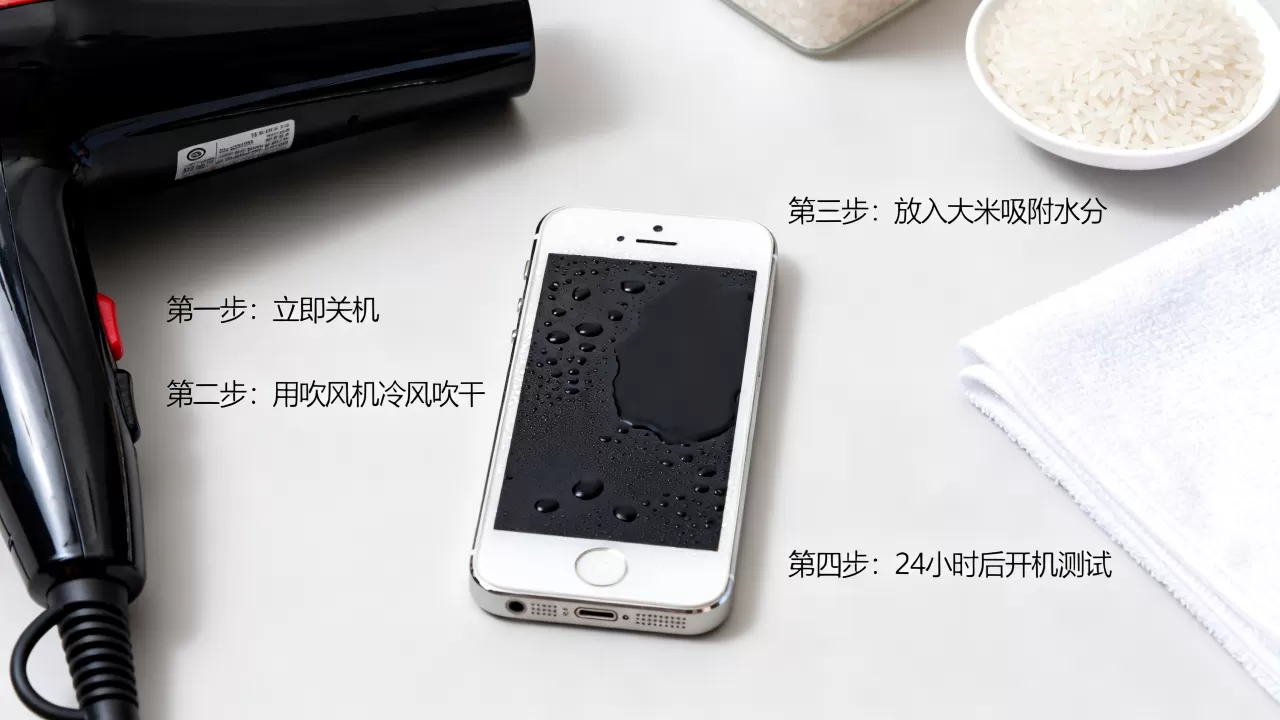 iphone5s屏幕进水黑屏怎么办，手机进水黑屏了怎么快速恢复