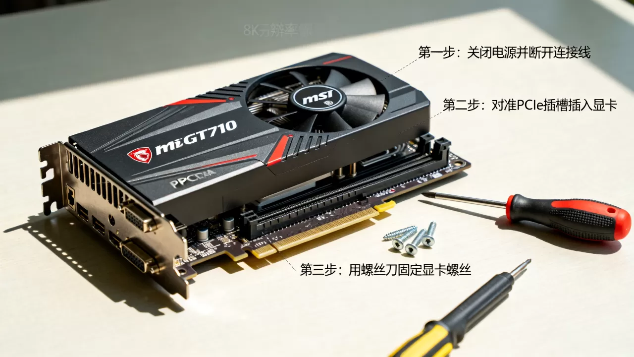 微星显卡GT710安装视频，微星GT710显卡怎么安装