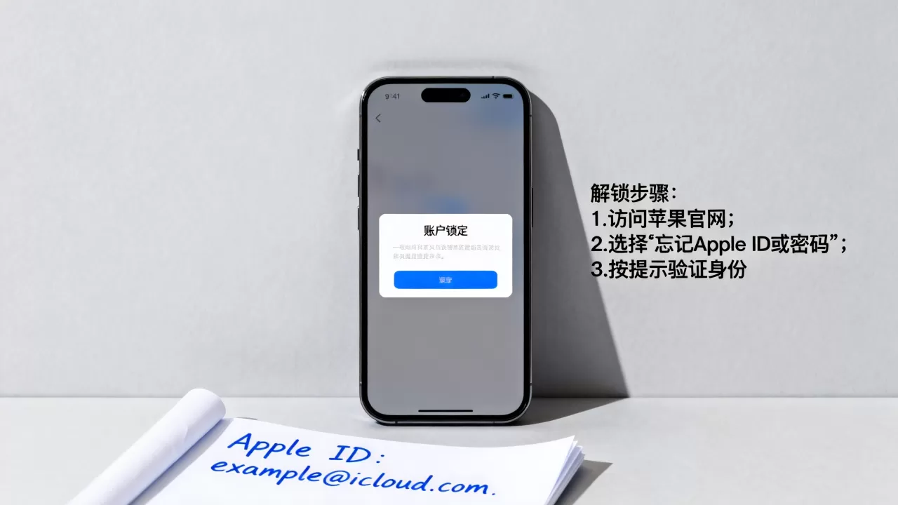 iphone手机锁定怎么解锁账户，苹果id密码忘了怎么解锁
