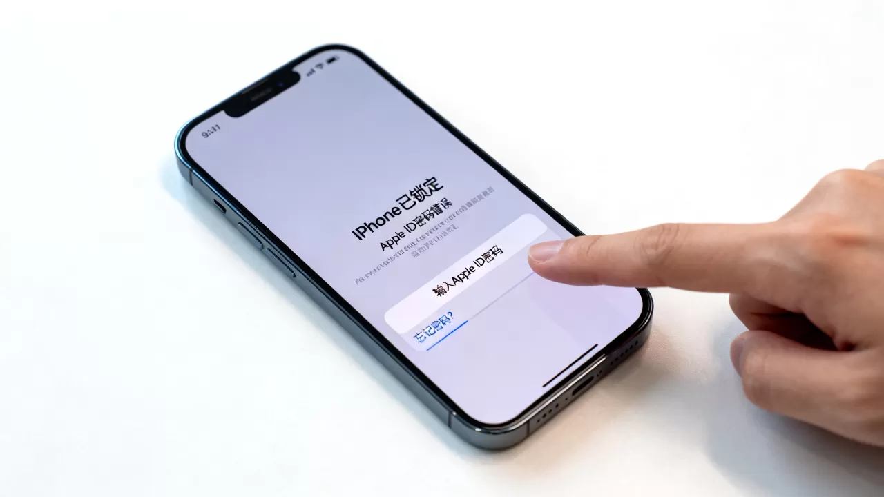 iphone手机锁定怎么解锁不了怎么办啊，苹果id密码错误
