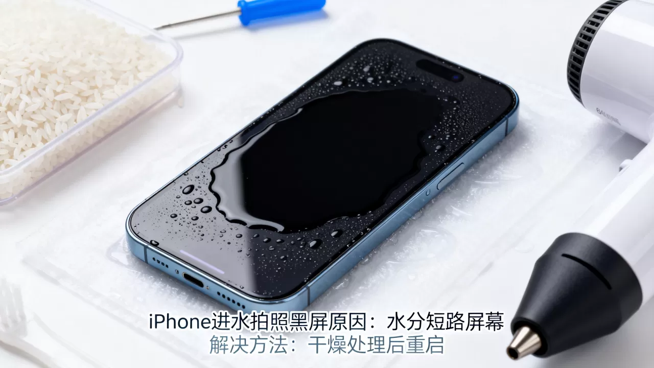 iphone进水拍照黑屏怎么回事，iphone进水拍照黑屏怎么办