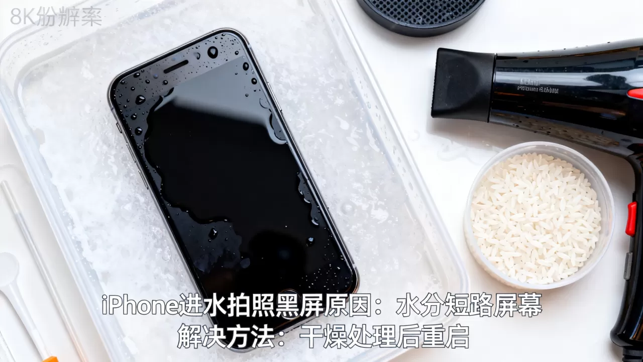 iphone进水拍照黑屏怎么回事，iphone进水拍照黑屏怎么办