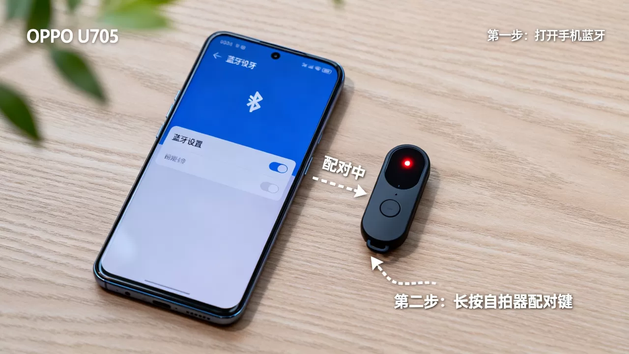 OPPO U705安装什么可以用自拍器，OPPO U705怎么连接蓝牙自拍器