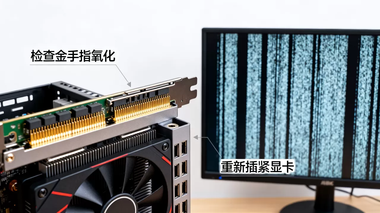 显卡和主机接触不良怎么办，电脑黑屏花屏怎么解决