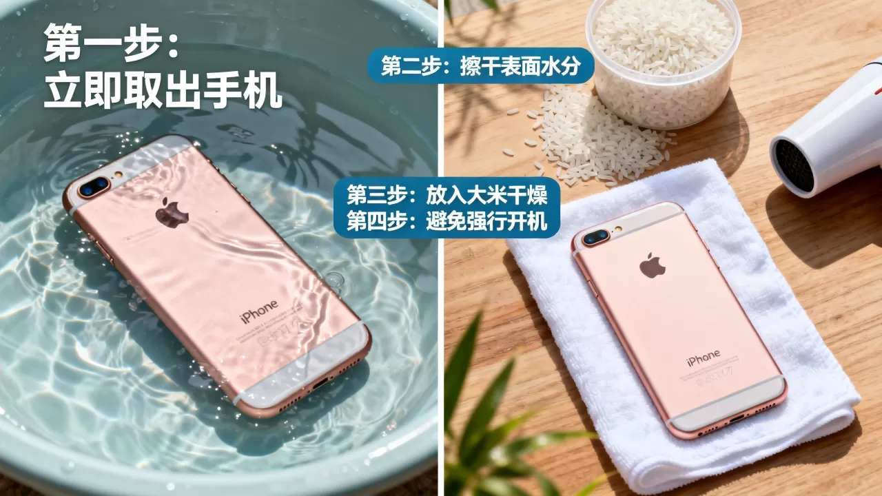 iphone7进水了怎么处理，手机进水紧急自救指南