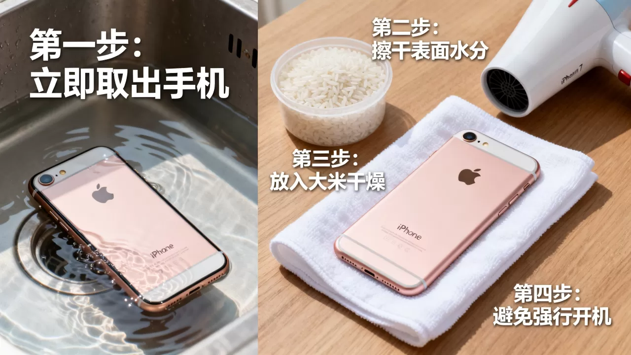 iphone7进水了怎么处理，手机进水紧急自救指南