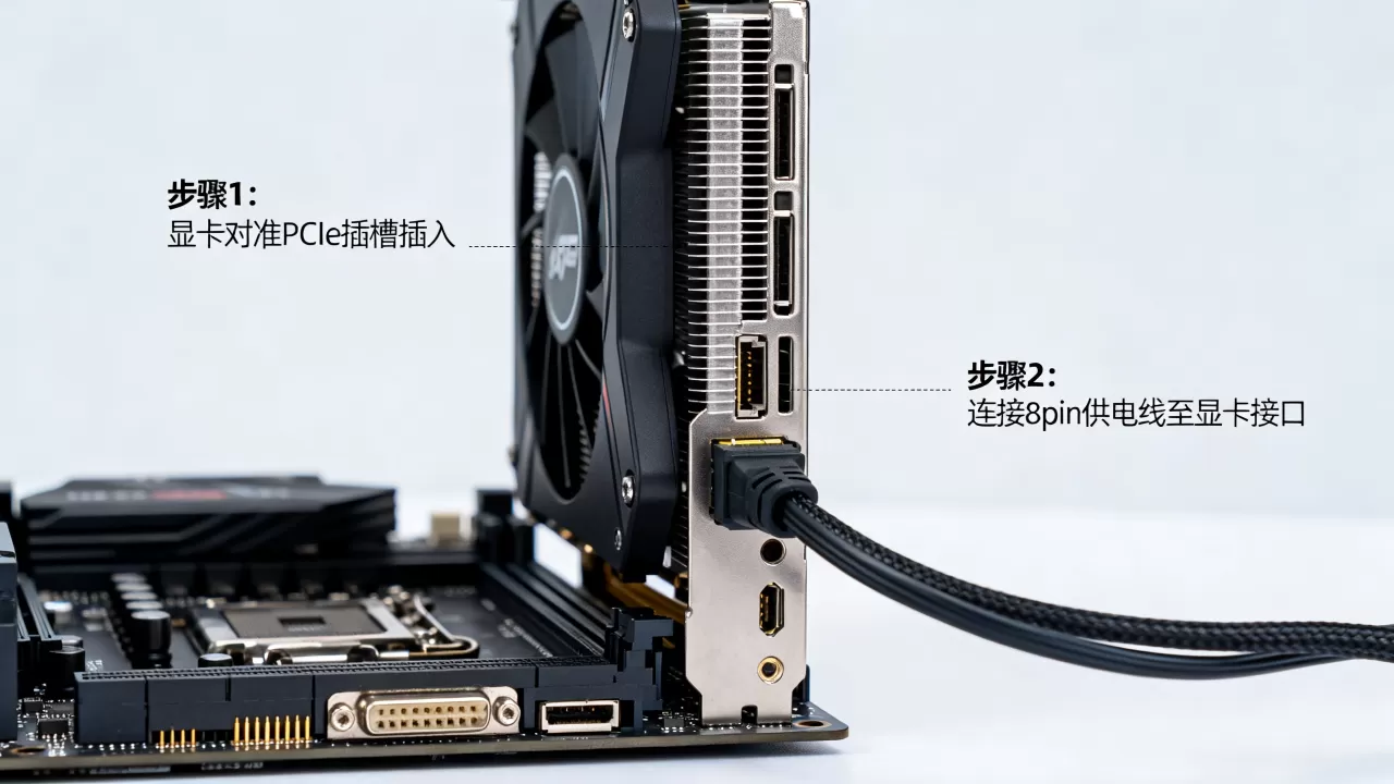 独立供电显卡怎么安装？显卡供电接口接法图解