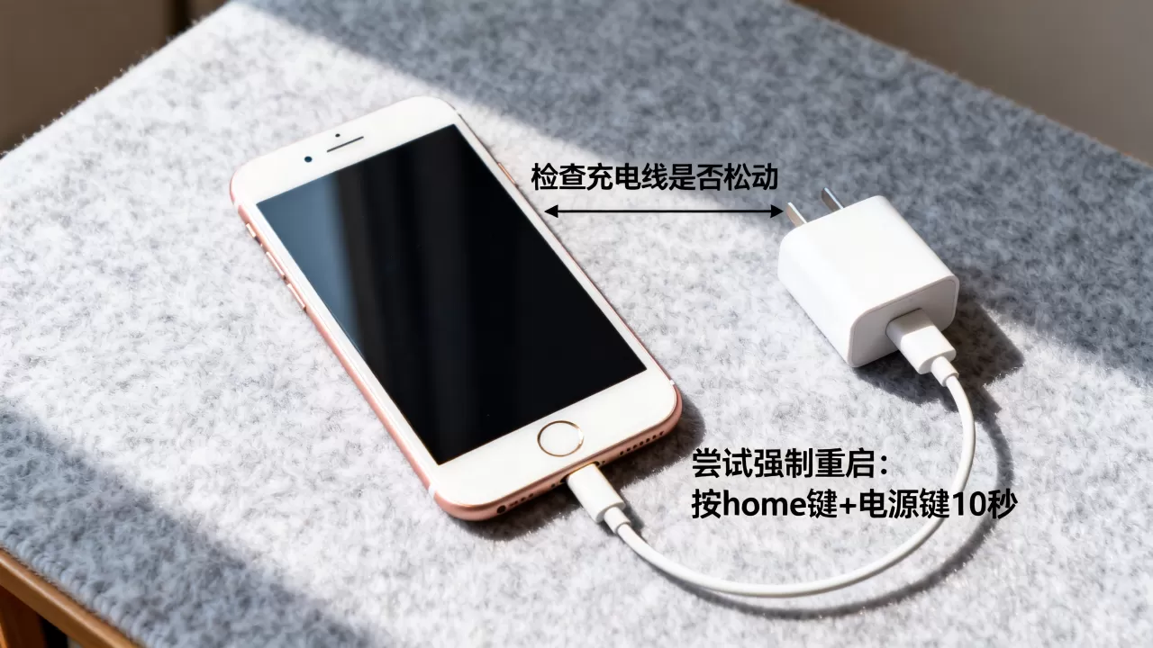iphone 6s充电一直黑屏怎么办，苹果手机充电黑屏解决方法