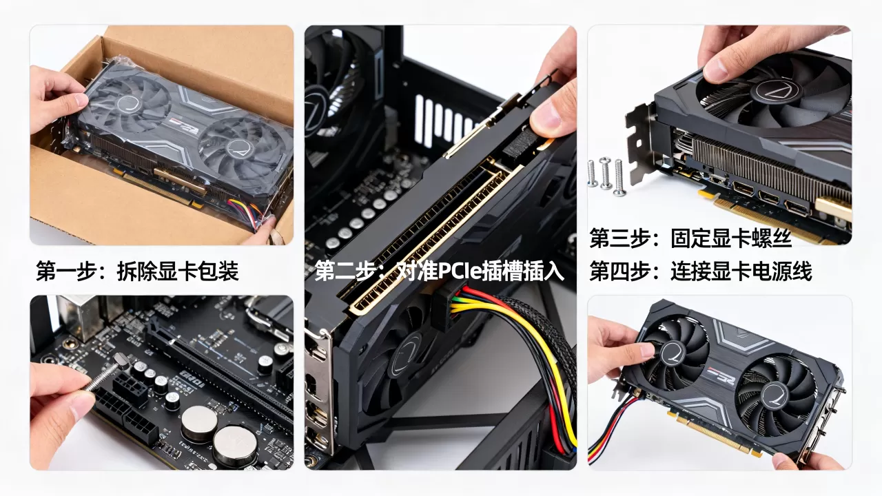 显卡安装教程图片说明，显卡怎么安装？