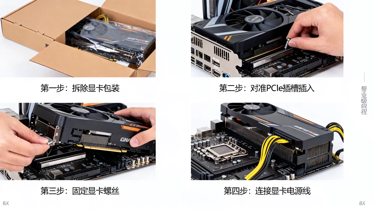 显卡安装教程图片说明，显卡怎么安装？