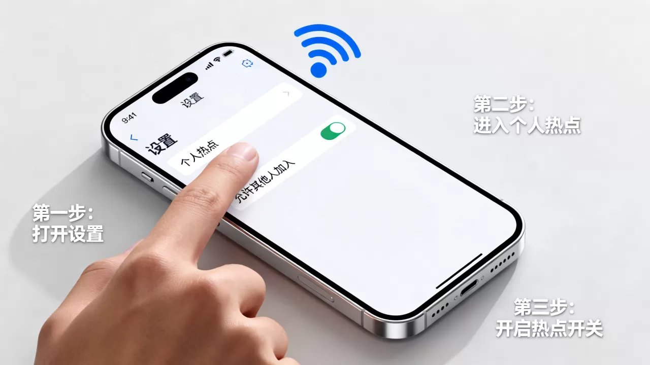 iphone手机怎么开热点共享网络连接，iphone开热点教程