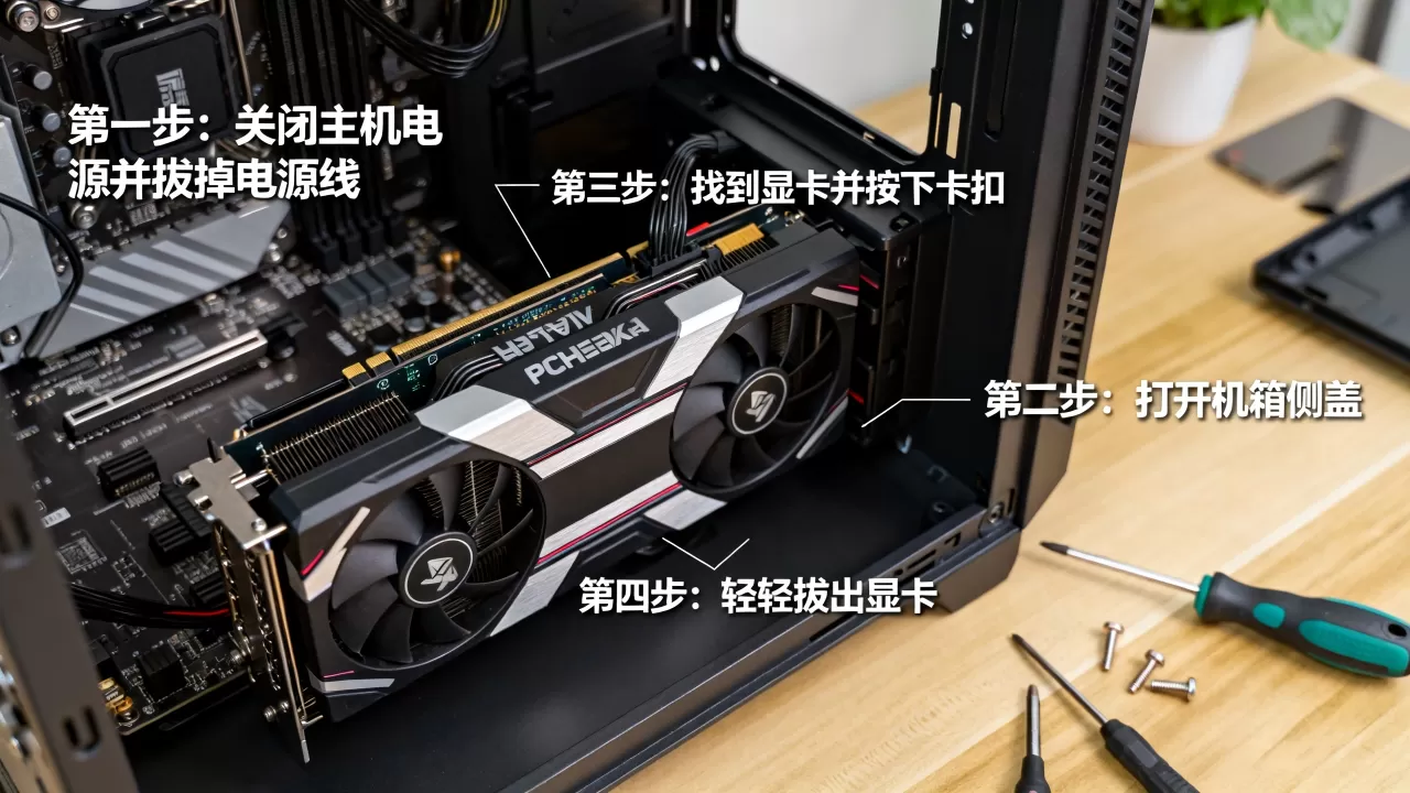 主机显卡怎么拿出来，显卡拆卸教程