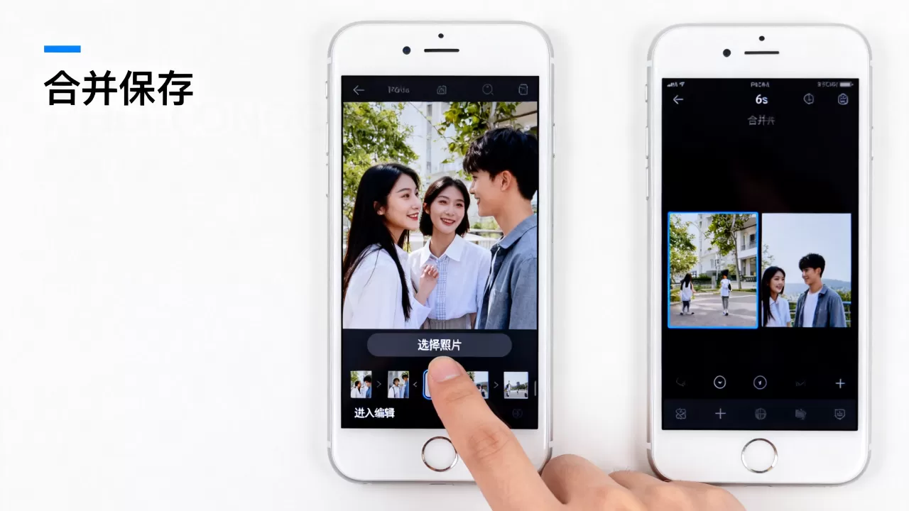 iphone6s照片怎么合并，iphone6s如何合并照片