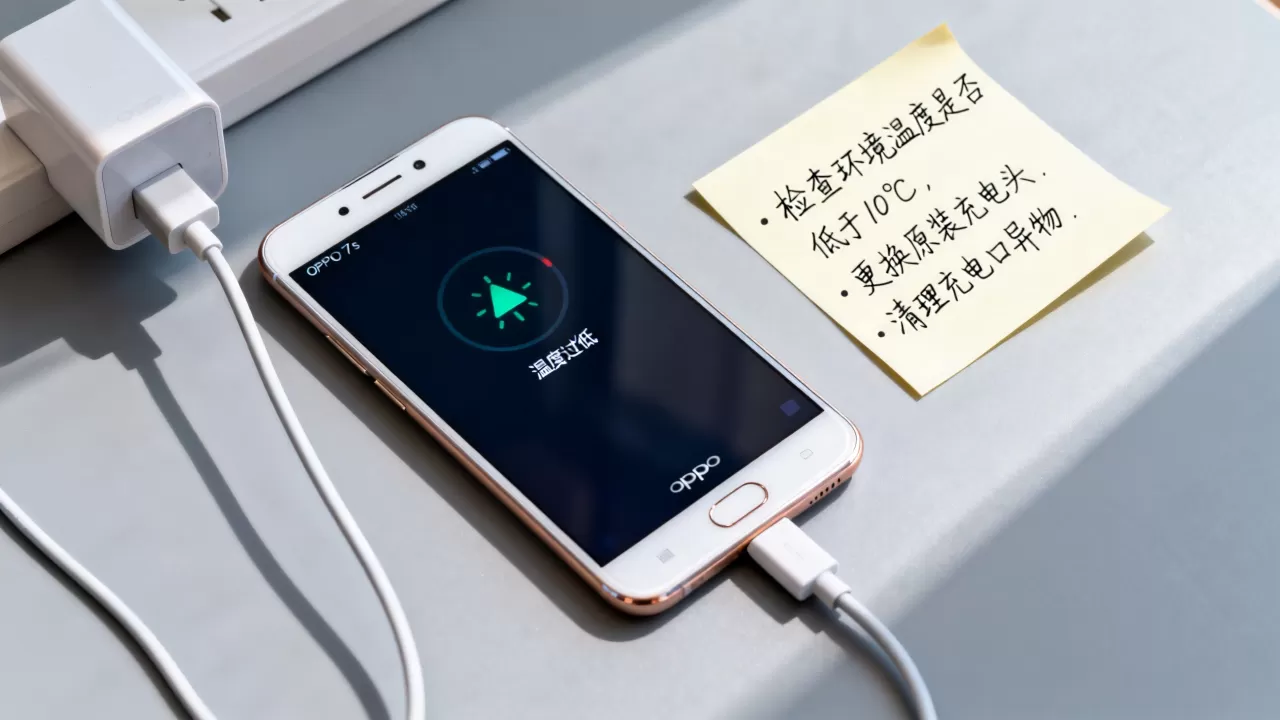 OPPO R7s充电显示温度过低怎么办，手机充电温度过低解决方法