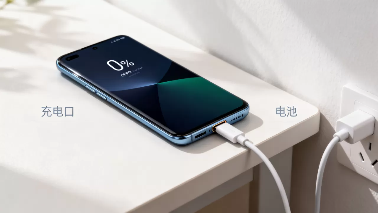 OPPO手机出现0什么原因？手机电量显示0%充不进电