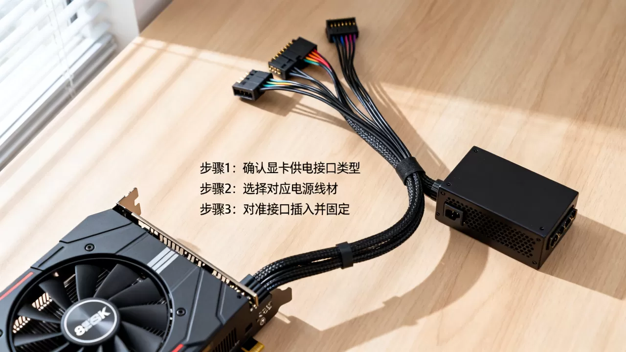 显卡电源接线图怎么接，显卡供电接口接法