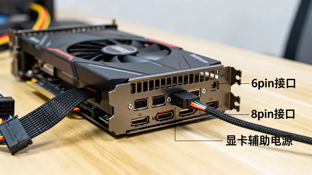 显卡辅助电源怎么装置，显卡6pin8pin接口接线方法