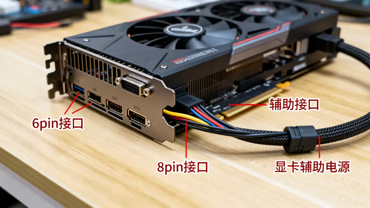 显卡辅助电源怎么装置，显卡6pin8pin接口接线方法