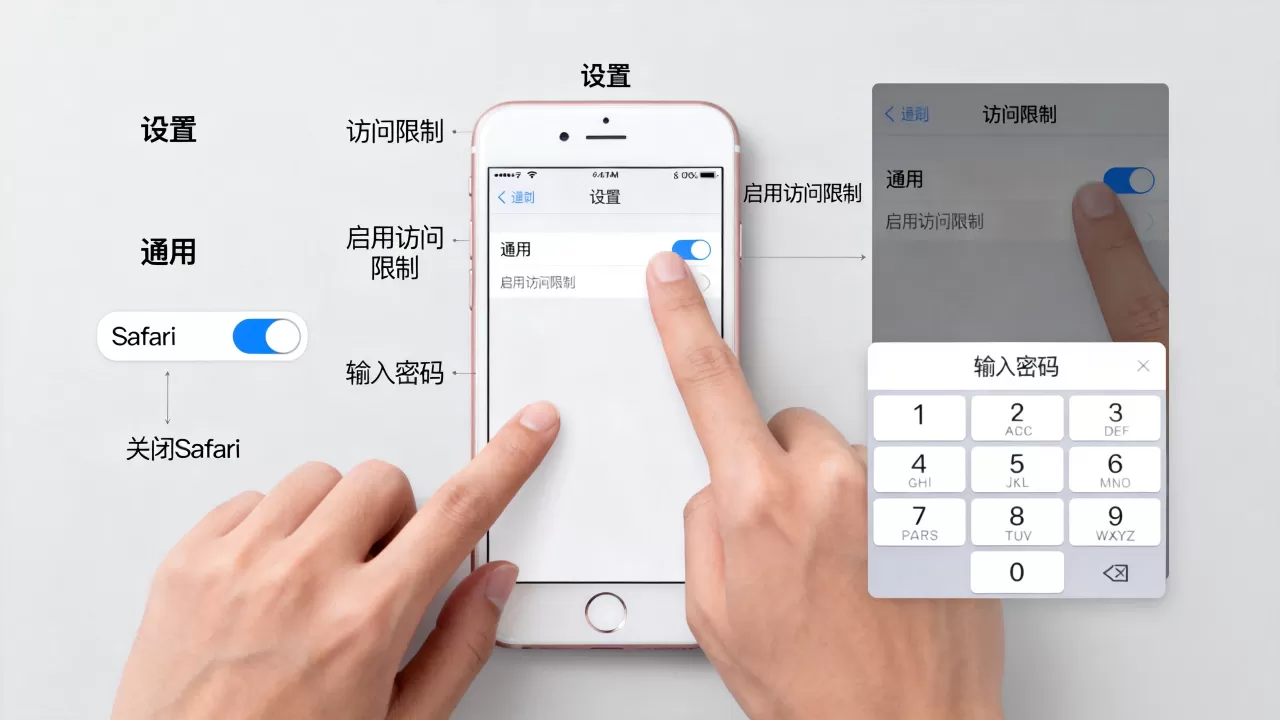 iphone6怎么禁用safari，苹果手机关闭Safari浏览器方法
