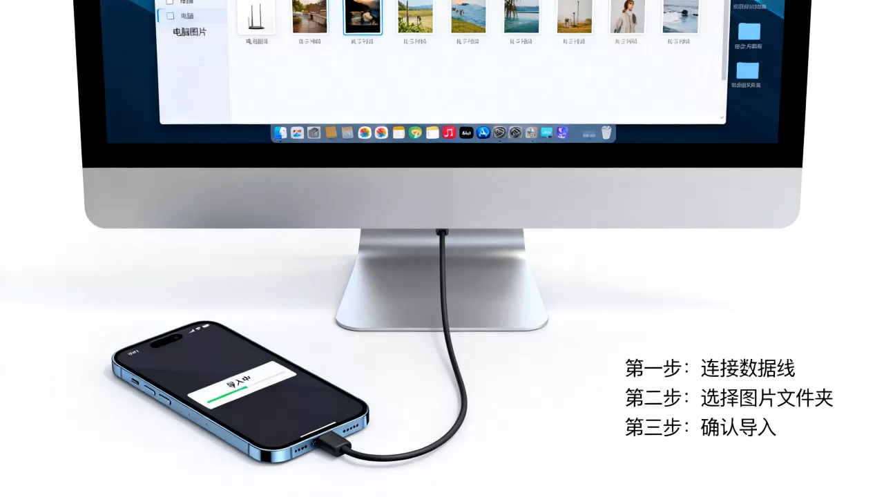 电脑图片怎么传到iphone，iphone导入照片