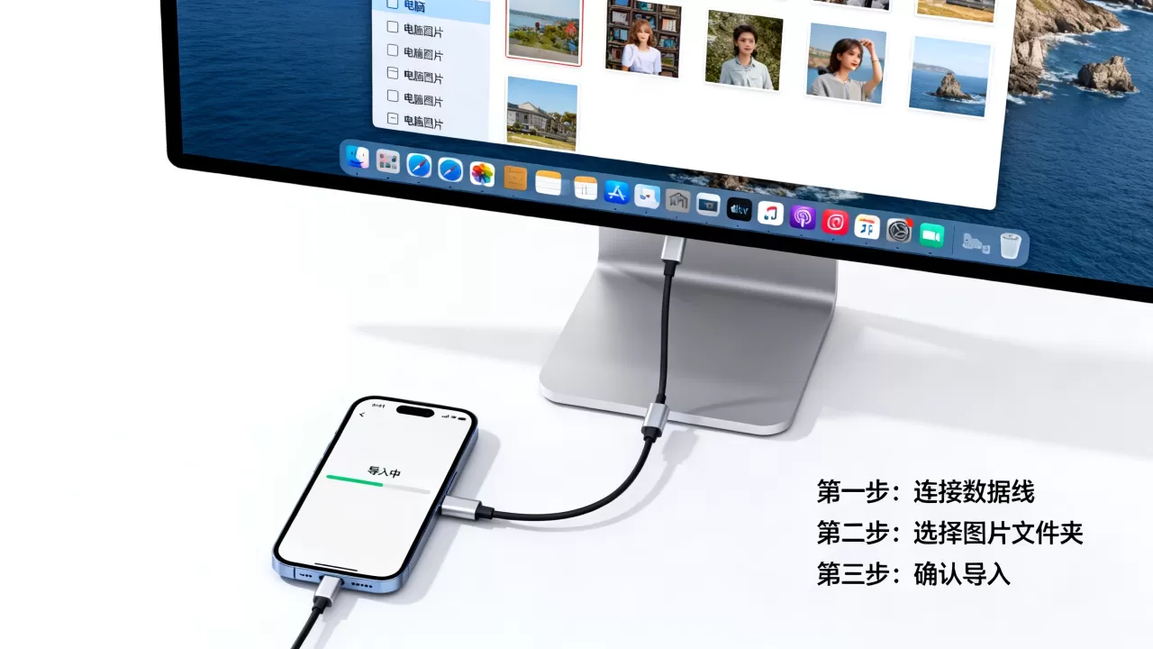 电脑图片怎么传到iphone，iphone导入照片