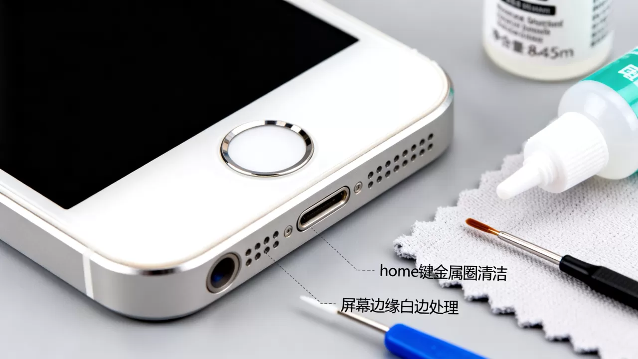 iphone5s那个圈圈怎么弄，iphone5s屏幕周围白边怎么去除