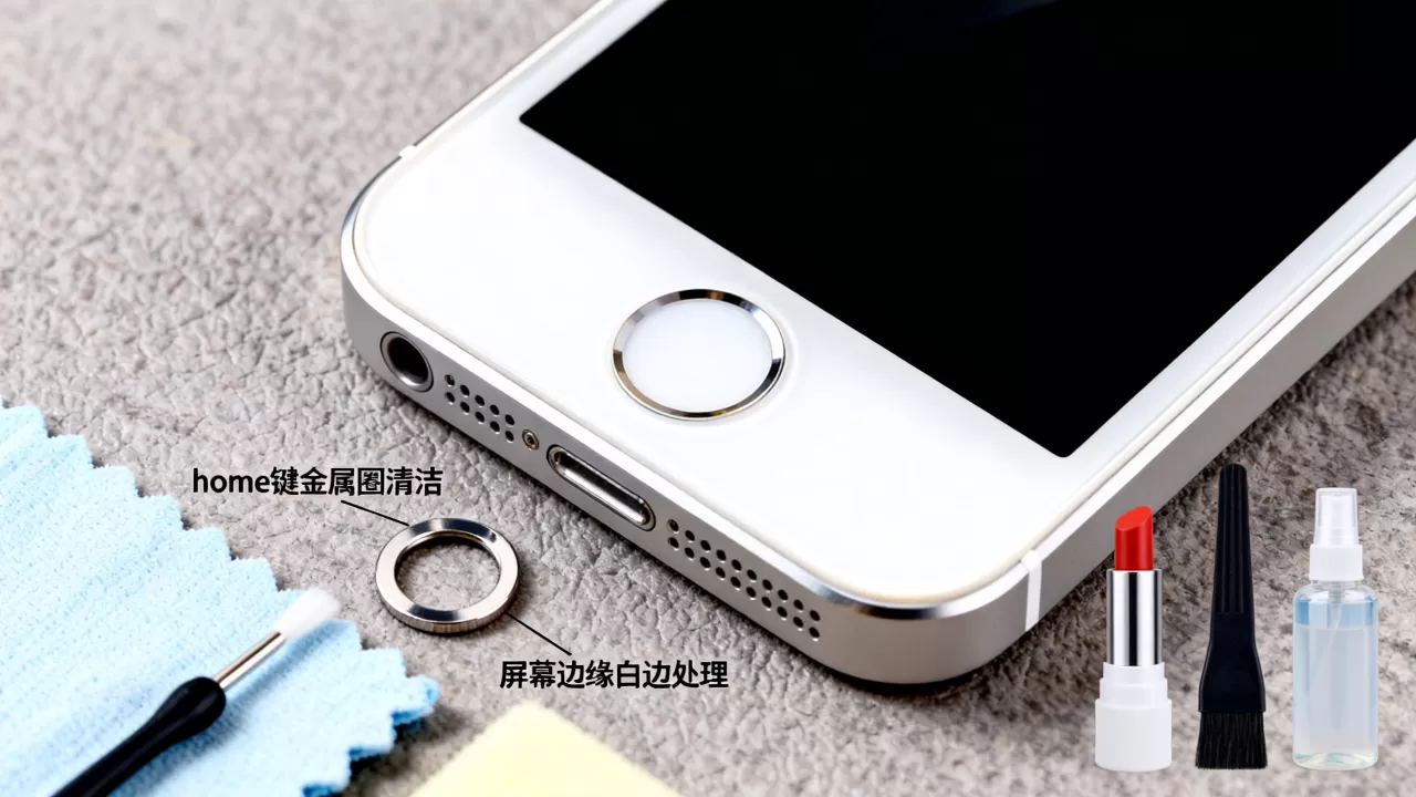 iphone5s那个圈圈怎么弄，iphone5s屏幕周围白边怎么去除