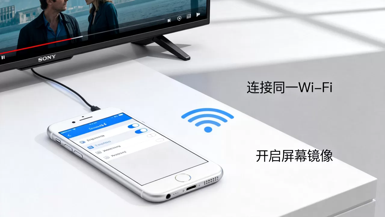 iphone6怎么在sony电视上放电影，iphone6投屏到索尼电视