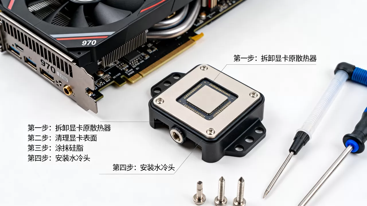 970显卡水冷头怎么安装，970显卡水冷头安装教程