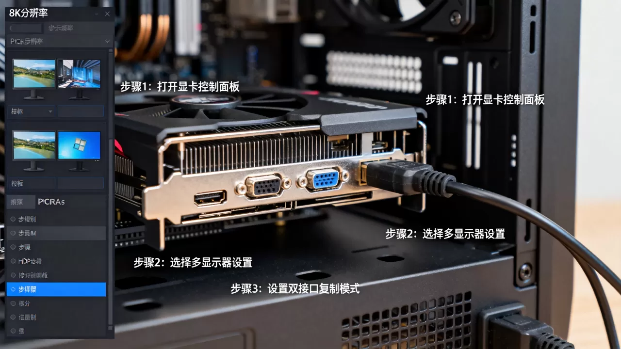 显卡双接口同时复制怎么设置,显卡双接口同时复制 显卡双接口同时复制怎么设置,显卡双接口同时复制