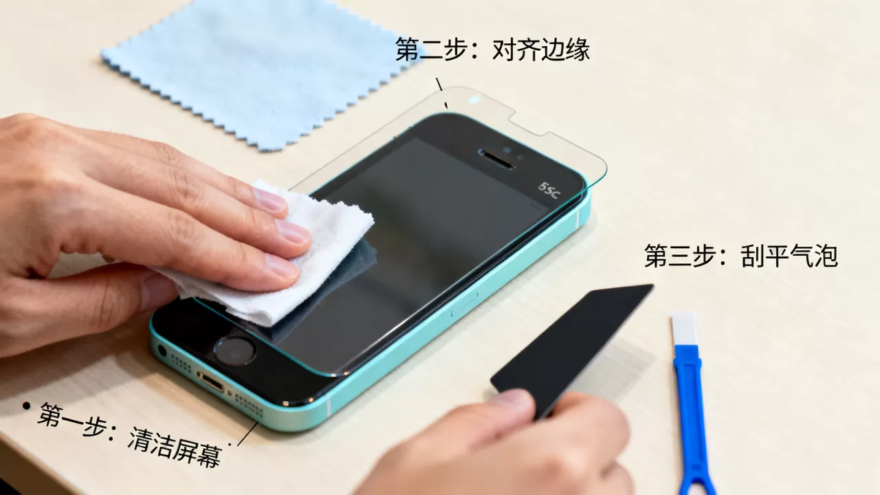 iphone5c怎么贴膜,iphone5c贴膜教程 iphone5c怎么贴膜,iphone5c贴膜教程
