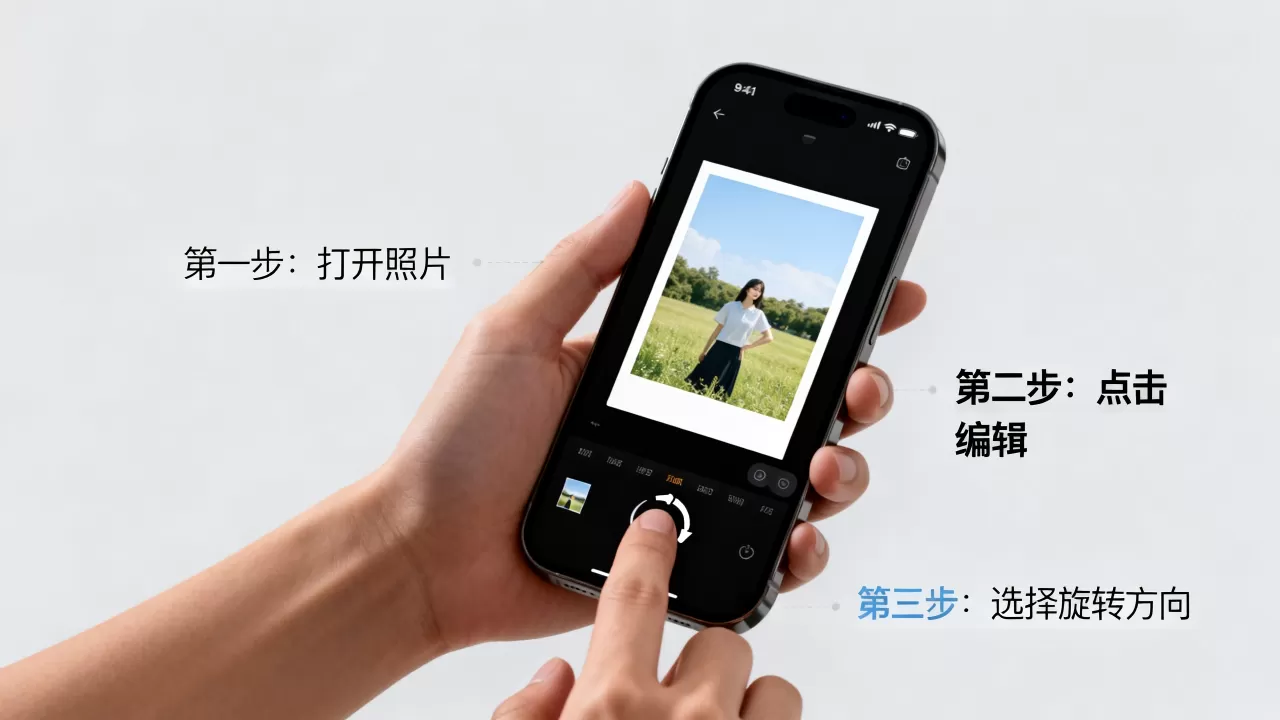 iphone照片怎么旋转，iPhone照片旋转方法