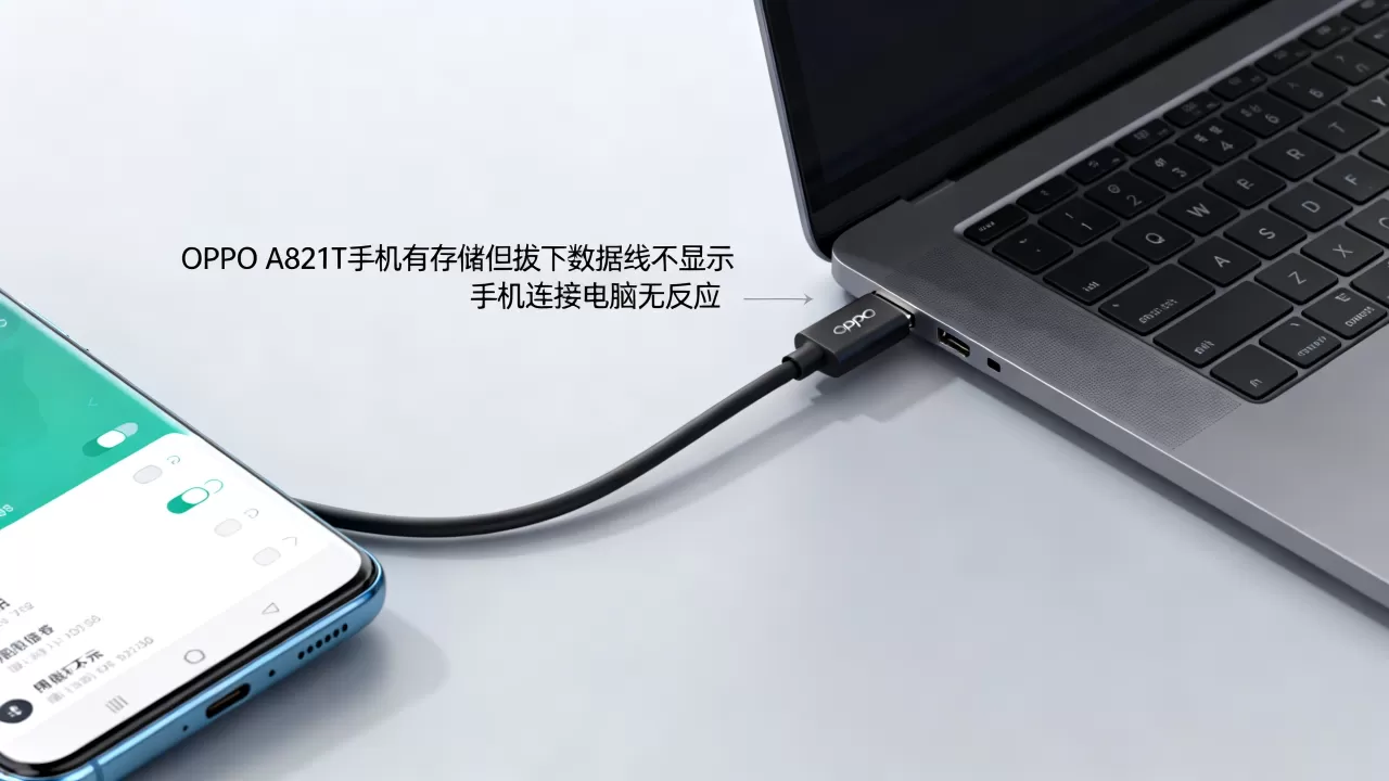 OPPO A821T手机有存储但拔下数据线却不显示，为什么手机连接电脑没反应