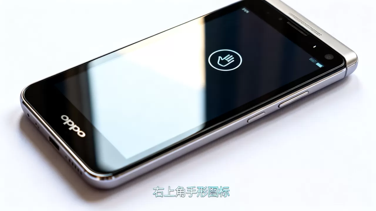 oppo n1手机右上角有个圆圈里有手的标志是什么意思?手机屏幕出现手形图标