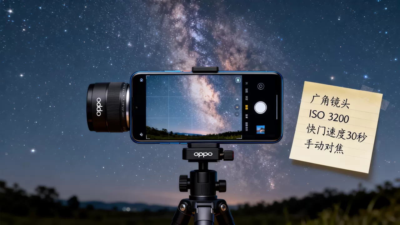 oppo拍星星用什么镜头，oppo手机拍星星参数设置