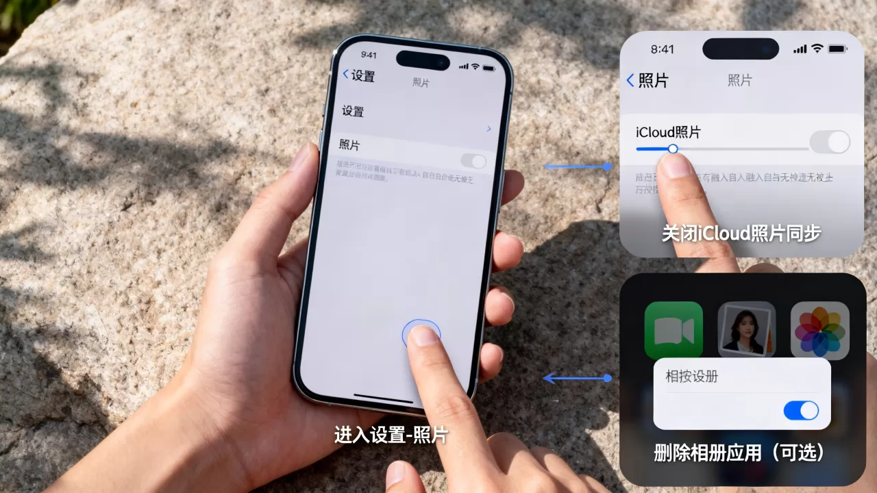 iphone相册怎么停用，iphone相册关闭方法