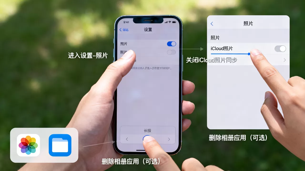 iphone相册怎么停用，iphone相册关闭方法