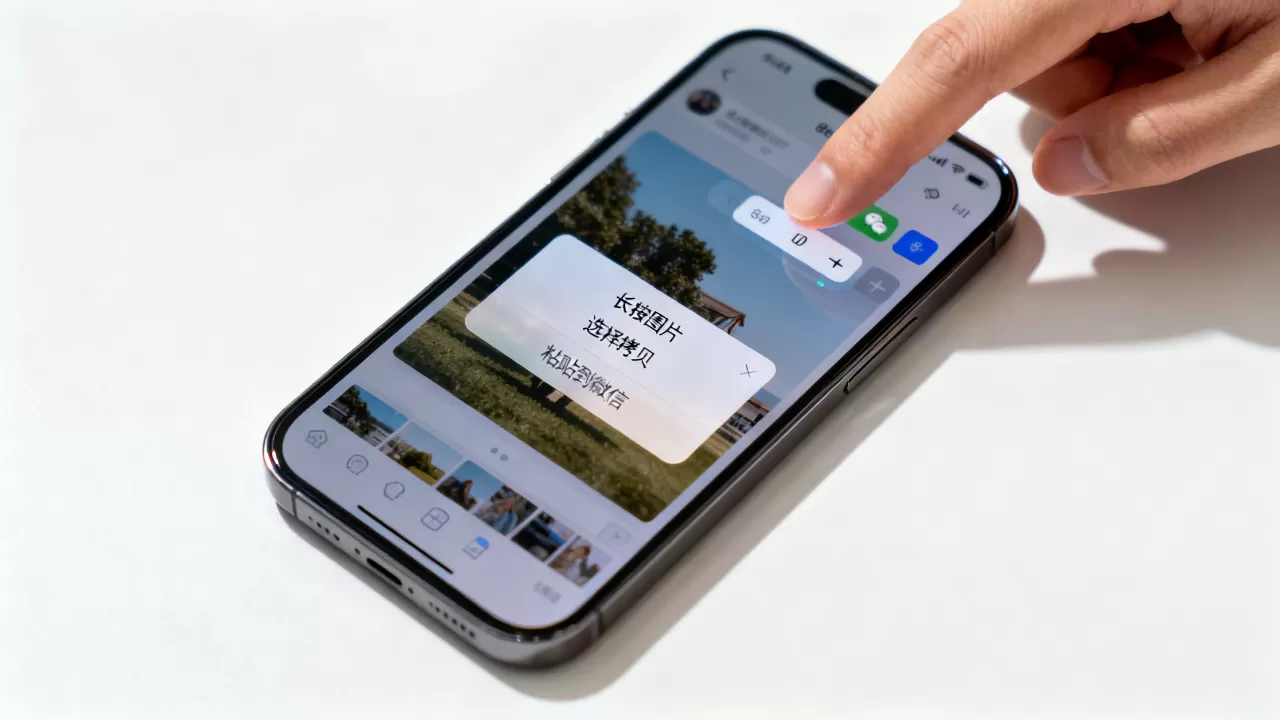 iphone图片上拷贝怎么弄，苹果手机复制图片到微信