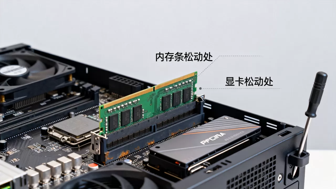 内存和显卡松了有区别吗，内存显卡松动故障