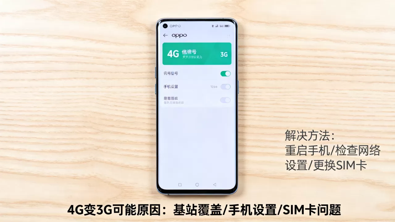 为什么oppo4g变成3g，手机4g信号突然变成3g怎么办